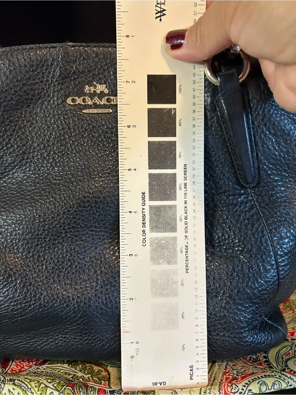 Coach Black Pebbled Leather Shoulder Bag with Gold Hardware